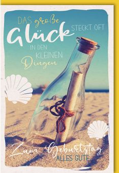 Glückwunschkarte Geburtstag Geburtstag Flaschenpost Stand