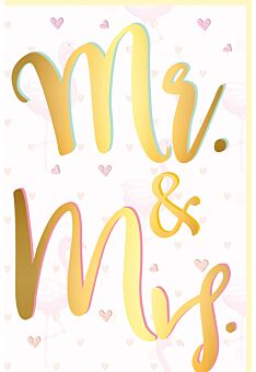 Glückwunschkarte Hochzeit Schriftkarte, mit schimmerndem Goldeffekt