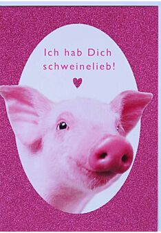 Grußkarte Liebe Schwein niedlich