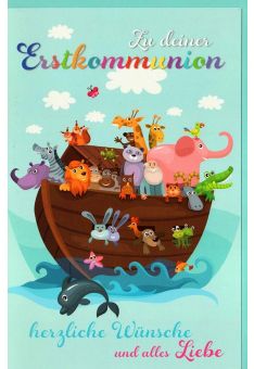 Karte Erstkommunion Schiff Tiere