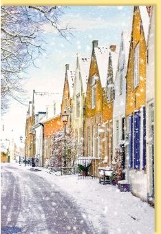 Fotokarte Winter verschneiten Häuser Reihe