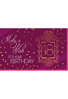 Geburtstagskarte 18 Frau Make a Wish It´s your Birthday 18