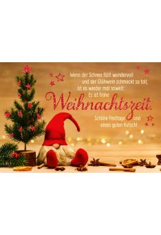 schöne Weihnachtskarte Wenn der Schnee fällt wundervoll und der Glühwein schmeckt so toll