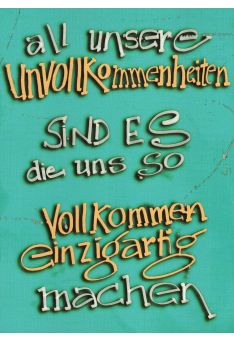 Postkarte Spruch All unsere Unvollkommenheiten