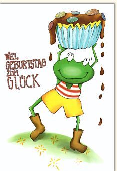 Geburtstagskarte Frosch Viel Geburtstag zum Glück Glitzerlack