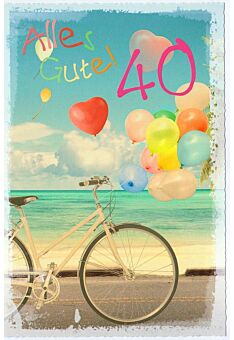 Geburtstagskarte 40 Jahre Fahrrad