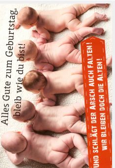 Geburtstagskarte lustig Spruch Und schlägt der Arsch auch Falten