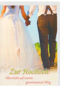 Hochzeitskarte Brautpaar gemeinsamer Weg