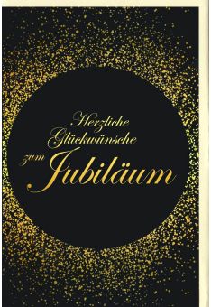 Glückwunschkarte Jubiläum schwarz gold