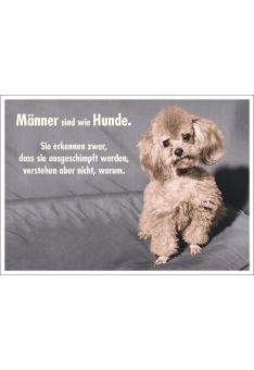 Postkarte Spruch lustig Männer sind wie Hunde