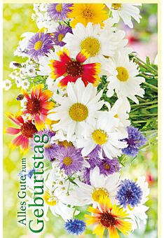 Geburtstagskarte Bunter Sommerblumenstrauß