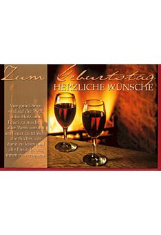 Geburtstagskarte Spruch Wein Freundschaft Feuer