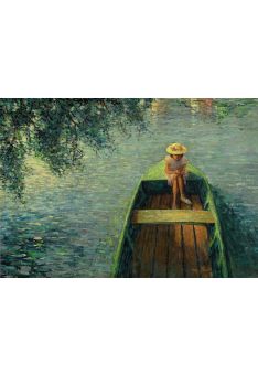 Kunstpostkarte H. Lebasque - En barque sur la Marne