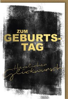 Geburtstagskarte premium Schwarzes Aquarell