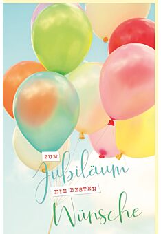 Jubiläumskarte Glückwünsche Motiv Luftballons