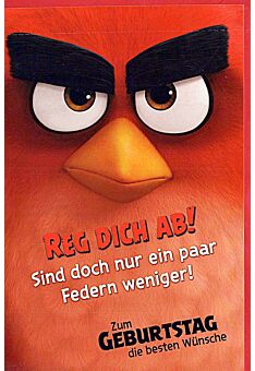 Geburtstagskarten für Kinder Angry Birds „Reg Dich ab“