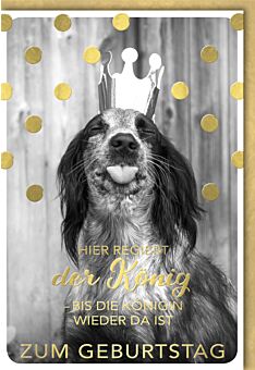 Geburtstagskarte lustig Hund mit Krone