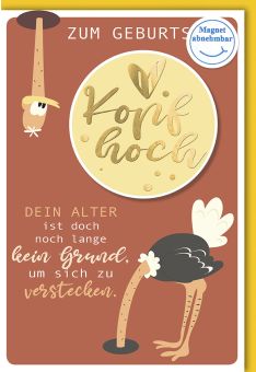 Karte Geburtstag Spruch Kopf hoch