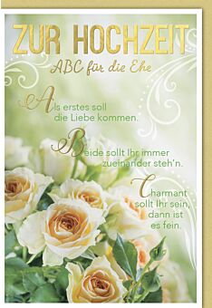 Hochzeitskarte mit Spruch ABC für die Ehe
