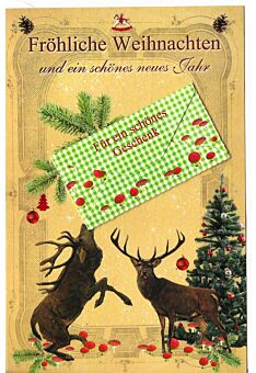 Weihnachtskarte mit Kuvert für Geldgeschenk