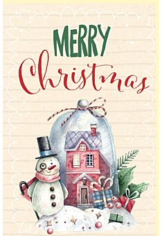 Weihnachtskarte Zuckerrohrpapier Schneemann Merry Christmas