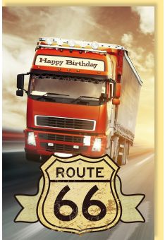 Geburtstagskarte Truck Route 66 Happy Birthday