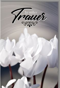 Trauerkarte Beileid Spruch In stiller Trauer Motiv Blüten