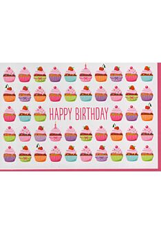 Geburtstagskarte mit Cupcakes: Happy Birthday
