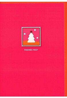Weihnachtskarte minimalistisch Design pink Frohes Fest