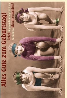 Geburtstagskarte retro Spruch lustig Jetzt ist genau die richtige Zeit um noch einmal durchzustarten