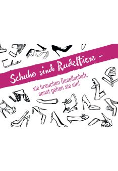 Postkarte Sprüche Schuhe sind Rudeltiere