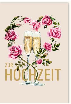 Glückwunschkarte Hochzeit Illustration Sektgläser Zur Hochzeit