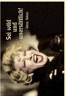 Geburtstagkarte Frauen lustig retro Spruch Wild und unersättlich