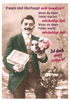 Postkarte lustig Spruch Frauen sind überhaupt nicht kompliziert