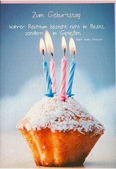 Geburtstagskarte Muffin Spruch Reichtum
