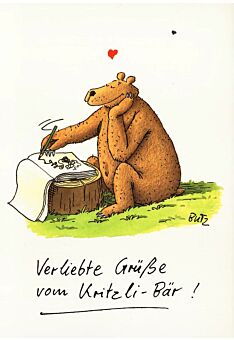 Postkarte Liebe Bär Verliebte Grüße