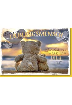 Valentinstagskarte Lieblingsmensch Grußkarte Liebe Teddybären