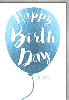 Geburtstagskarte deluxe Luftballon türkis