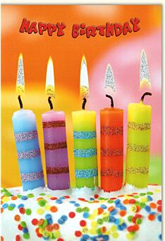 Glückwunschkarte Geburtstag Happy Birthday! 5 Kerzen bunt