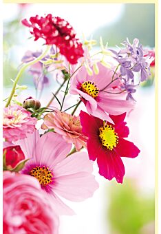Fotogrußkarte Blumen Pinkfarbener bunter Strauß