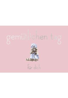 Postkarte Freundschaft Waschbär Gemütlichen Tag