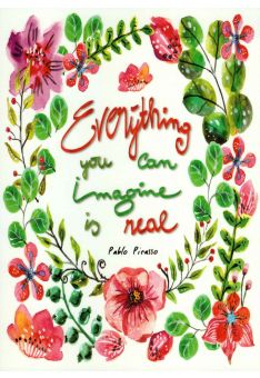 Postkarte Spruch Everything you can imagine is real