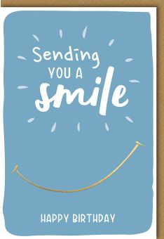 Geburtstagskarte für Männer "Sending you a smile"