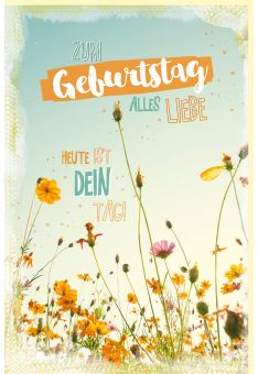 Geburtstagskarte Glücksmomente Blumen