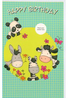 Geburtstagskarten für Kinder Happy Birthday mit Tieren