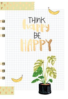 Postkarte Spruch Think happy be happy