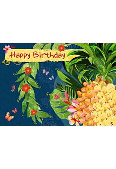 Geburtstagspostkarte Ananas Happy Birthday