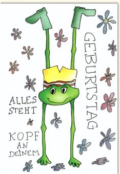Geburtstagskarte Kinder Alles steht Kopf an deinem Geburtstag