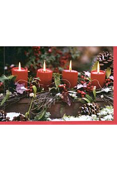 Foto Weihnachtskarte klassisch vier Kerzen