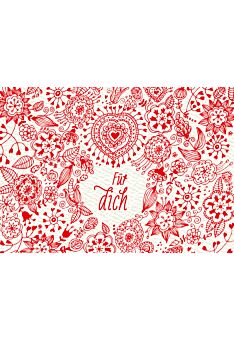 Postkarte Liebe Illustrationen rot Für dich